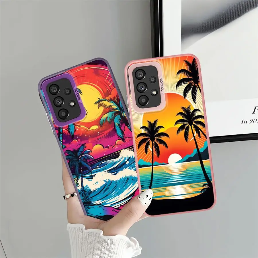 عودة غطاء الهاتف حقيبة لهاتف سامسونج غالاكسي A02 A03 A72 A06 A07 A71 A51 A52 A10 A20 A56 A04 A05 A54 A55 A30 A50 عطلة الغروب #3