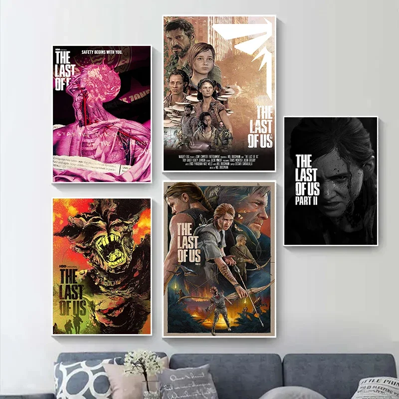 The Last of Us لعبة فيديو كلاسيكية إيلي جويل ريترو ملصق فني حائط لوح رسم يطبع صورة لغرفة المعيشة ديكور المنزل