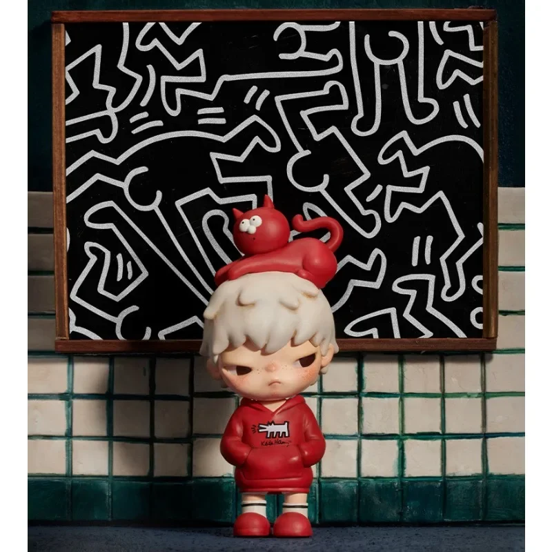 

Authentic Hirono × Keith Haring figurine with hanging card POPMART Action Doll Model Anime Figure Surprise Gift