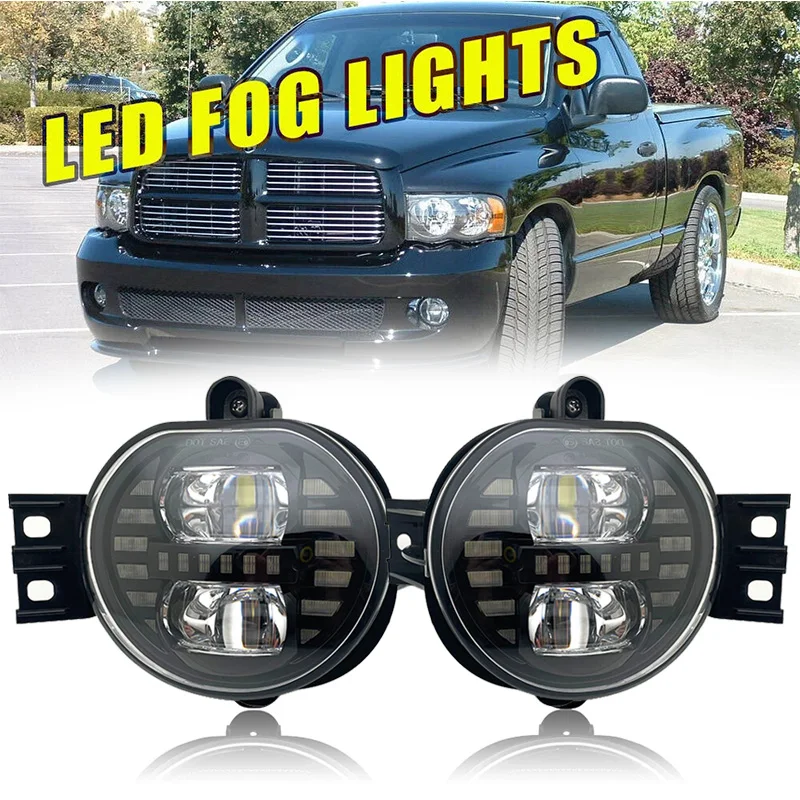 7.1 Inch Round LED Fog light for Dodge Ram 1500/2500/3500 2002-2009 /Durango 2004-2006 Fog Lamps Assembly Waterproof 6000K