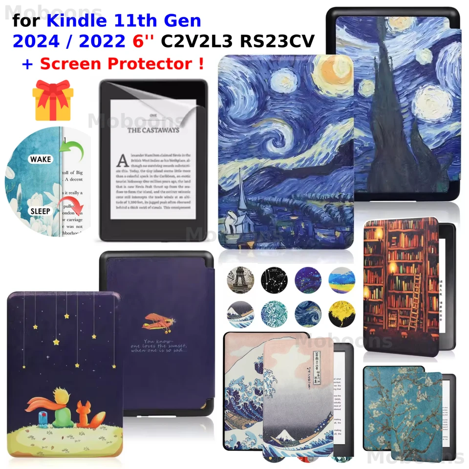For Kindle 11th Generation Case 2024 2022 6'' C2V2L3 RS23CV Wake