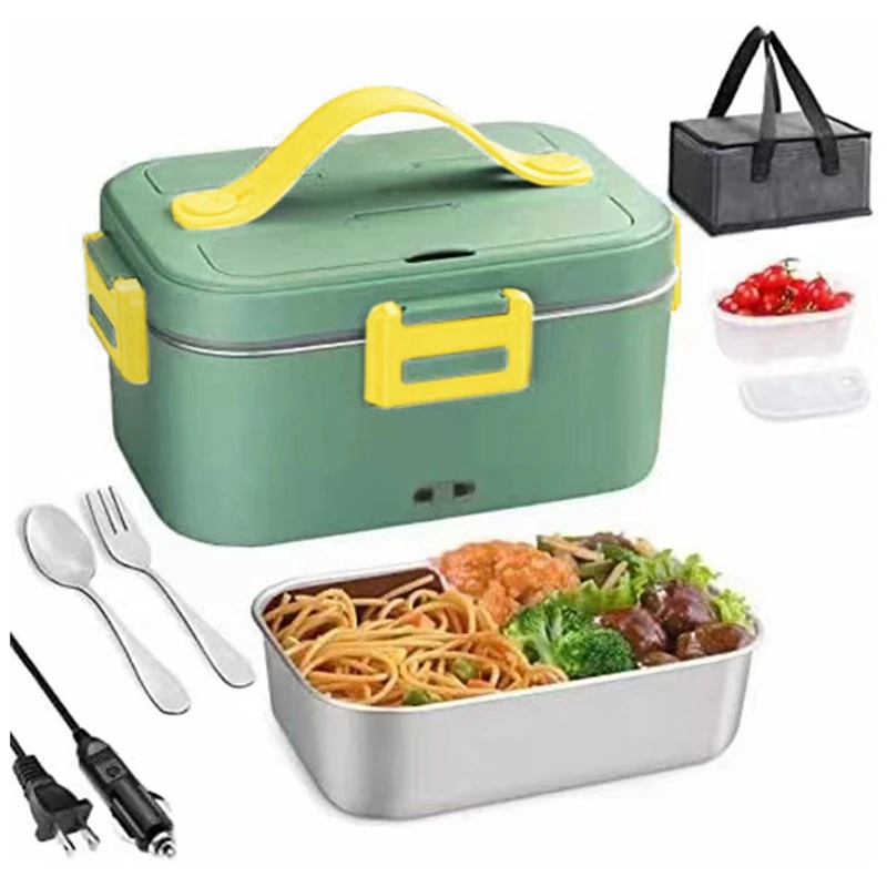 1.8L Electric Lunch Box Portable Lunch Warmer Food Warmer Adult Car Fast Heating Lunch Box With Leak Proof Lid US Plug