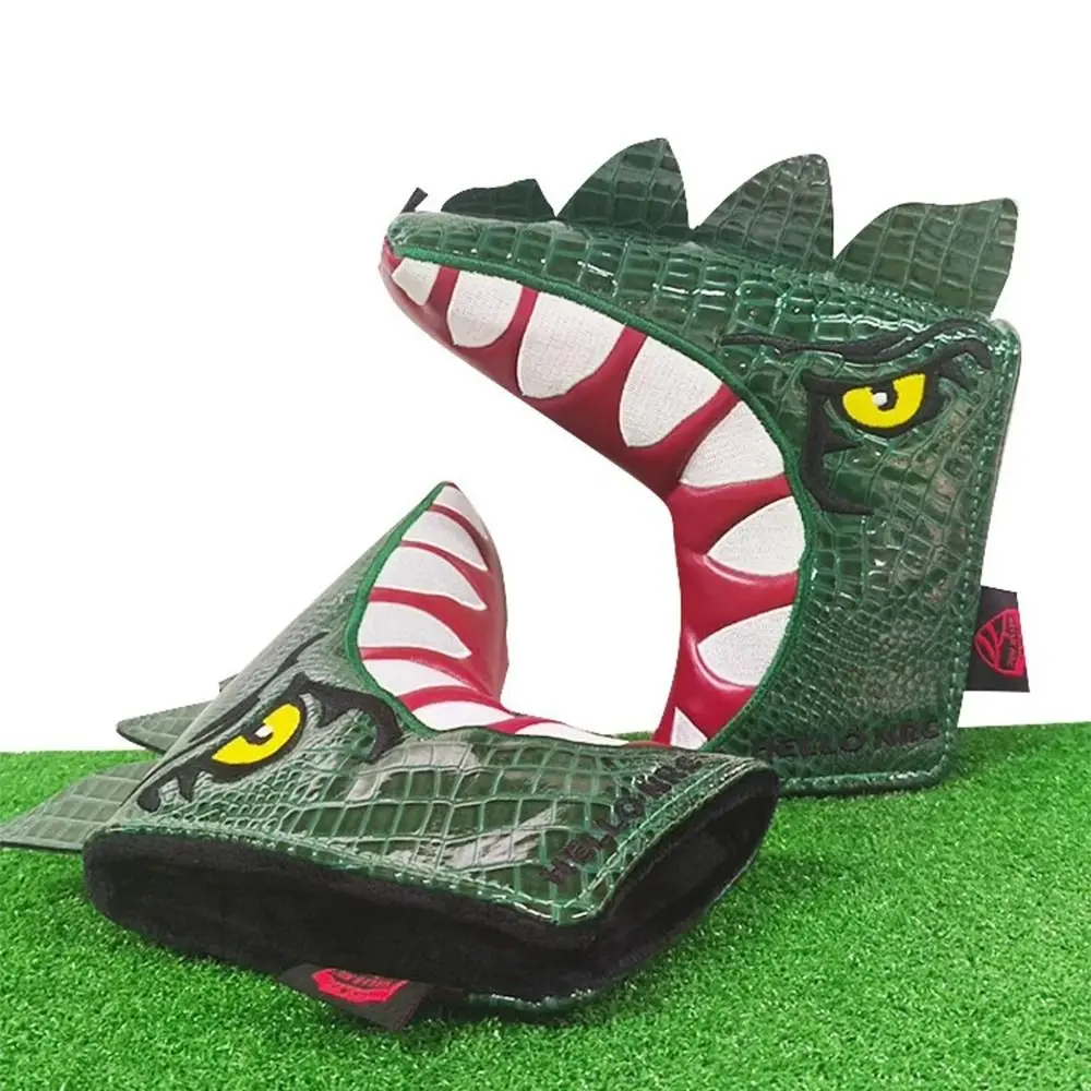 

Cartoon Golf Putter Cover PU Leather Tyrannosaurus Rex Golf Clubs Head Covers I-shaped Green Putter Protector Headcovers Outdoor