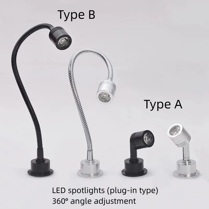 LED Hose1W 3W LED Spotlights Mini LED Ceiling Down Lights Surface Mounted Light Bulbs for Cabinet Counter Showcase AC110V 220V