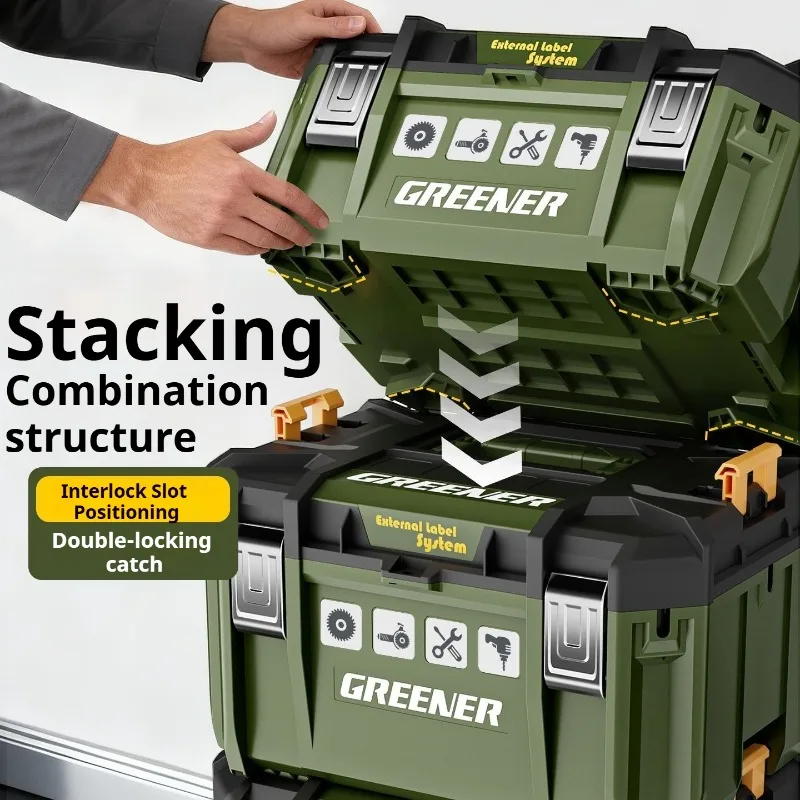 Stackable Rolling Tool Chest Multifunctional Hardware Storage Organizer Industrial Household Tool Organization Tools Packaging