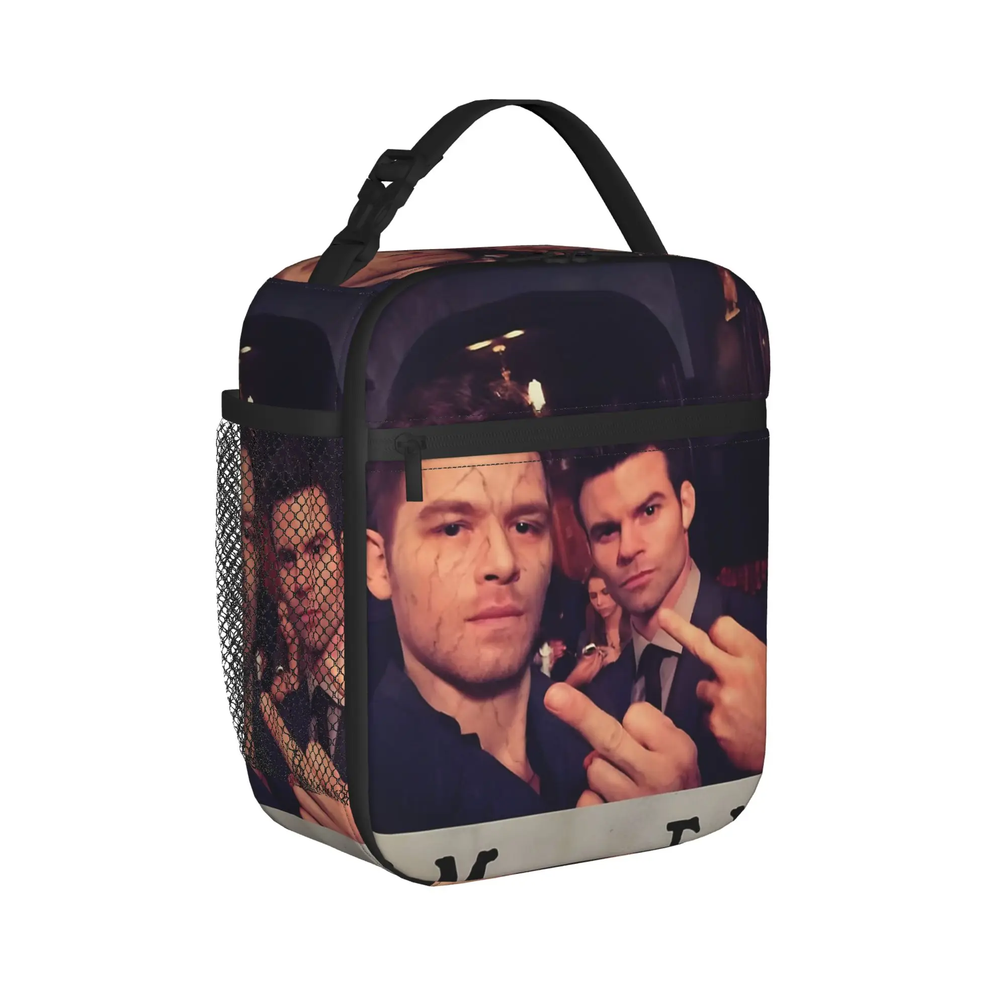 Klaus Mikaelson and Elijah Mikaelson Meme Thermal Insulated Lunch Bag for the Vampire Diaries Food Bag Lunch Boxes
