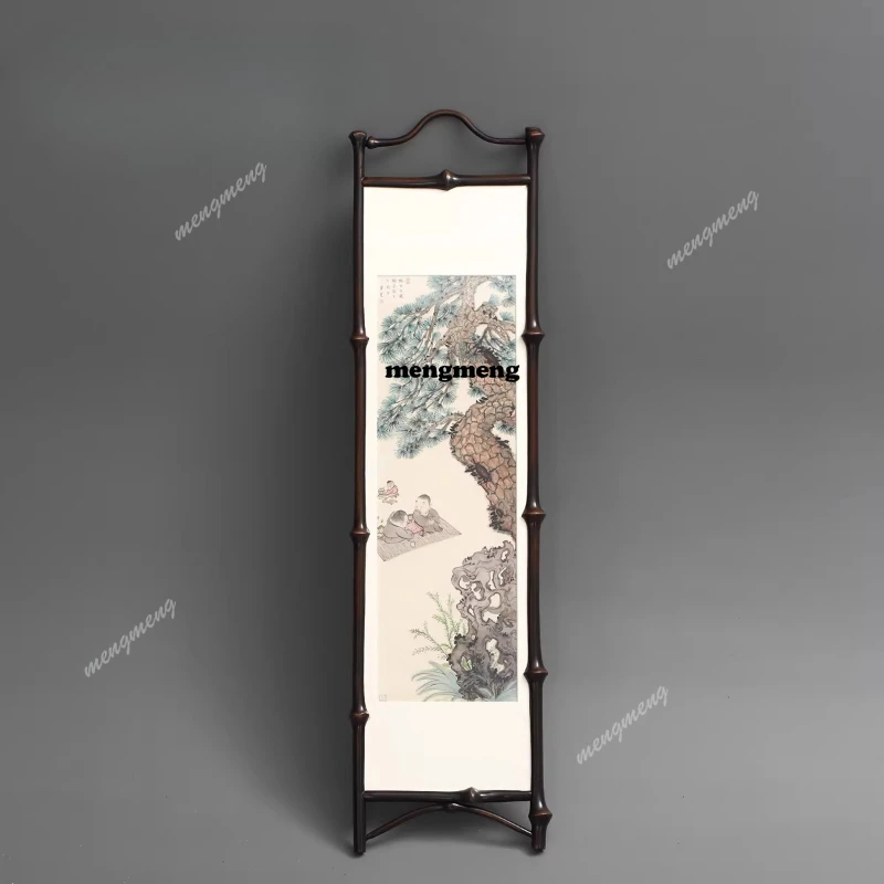 Decorative paintings New Chinese-style study, living room, tea room, long strips, four decorative paintings
