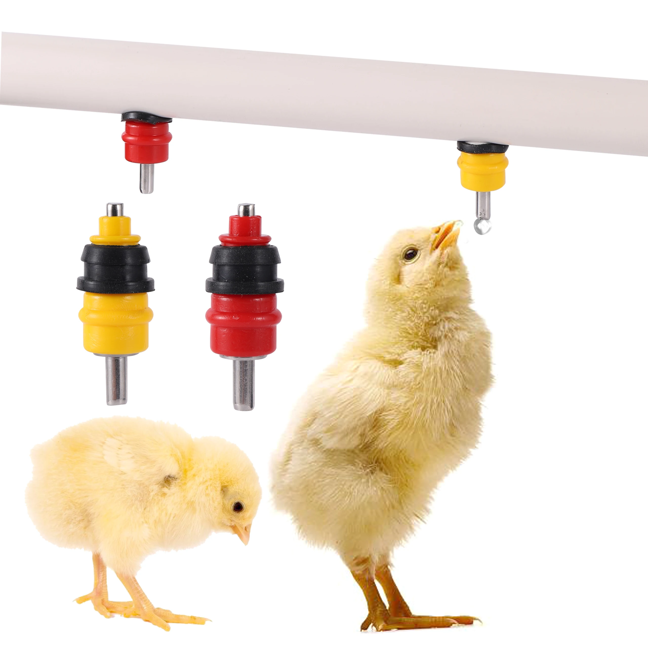 Chicken Nipple Drinker Chicken Quail Pigeon Bird Automatic Waterer Nipple Drinkers 360 Angle Poultry Feeding Supplies 5/10 Pcs