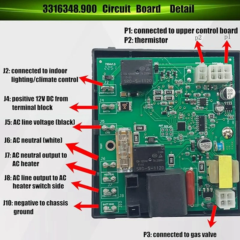 Caravans Power Module Control Board For Dometic RV RM2652 RM2852 DM2652 RM2551 DM3862 3316348900 Replacement Parts