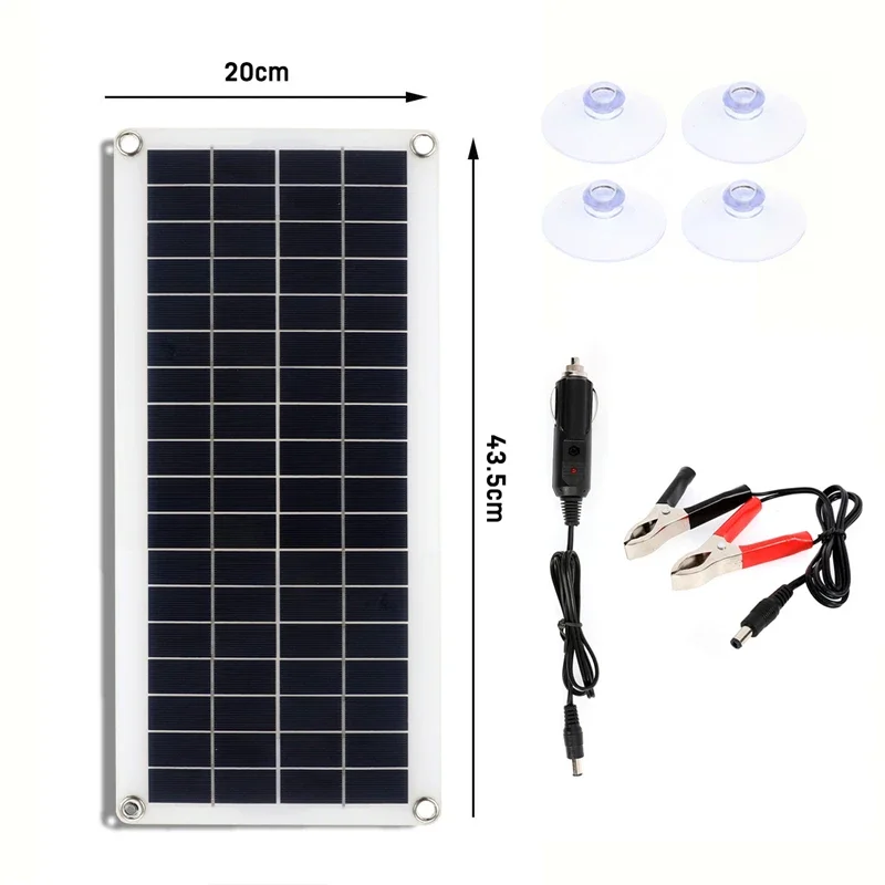 50W Solar Panel 12V Monocrystalline USB Power Portable Outdoor  Cell Car Ship Camping Hiking Travel Phone Charger