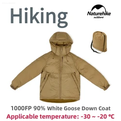 Naturehike Outdoor Goose Down Jacket Camping Hiking Thickened Hooded Down Jacket Winter Warm Loose Coat Men's Women's Goose Down