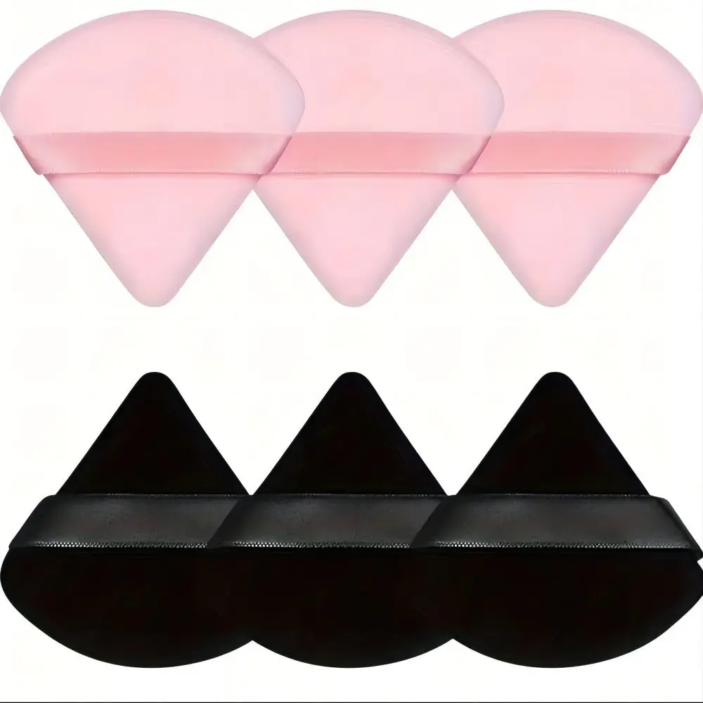 

6 Pcs Powder Puff Face Makeup Sponge Soft Velour Triangle Powder Puffs For Loose Powder Body Powder Cosmetic Foundation Beauty