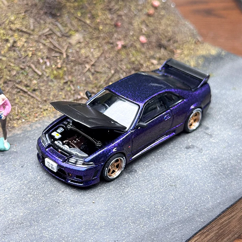 

POPRACE 1:64 Scale SKYLINE GT-R R33 Alloy Simulation Car Model Static Collection Decorated Holiday Toys Souvenir Gift