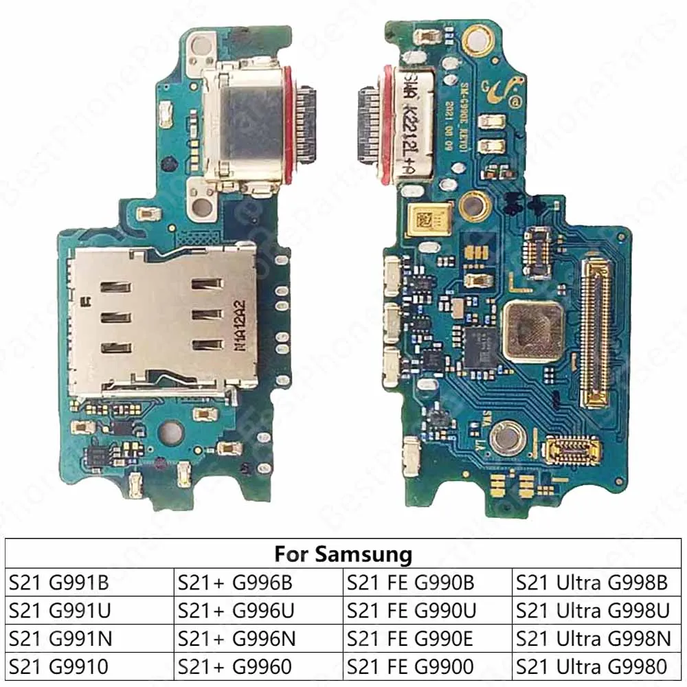 For Samsung Galaxy S21 Plus S21+ FE S21 Ultra 5G G991 G996 G998 G990 Charging Port Charge Board Plate Usb Connector Replacement