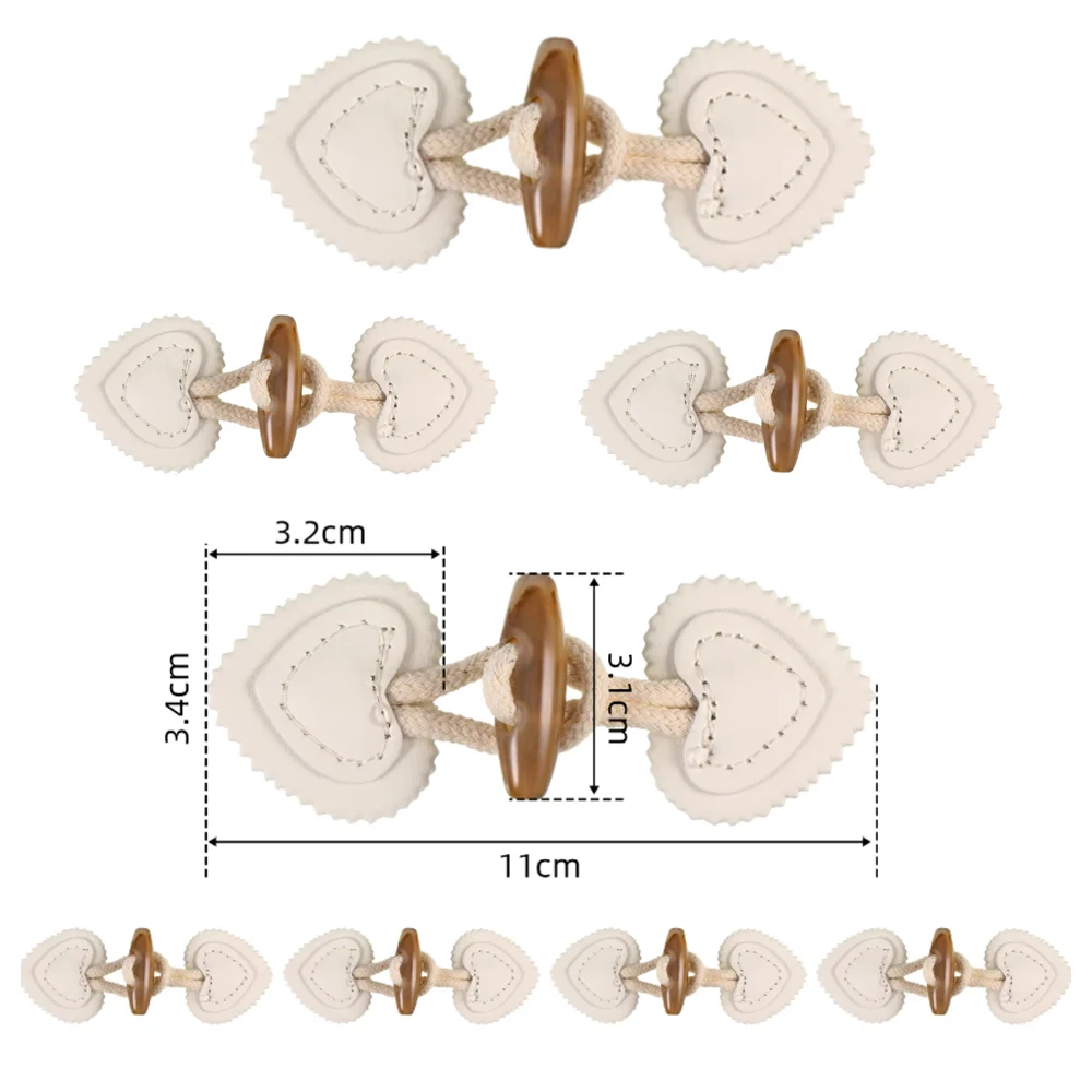 4/8 Pcs Premium Leather Toggle Clasps Buttons - Durable Classy Resin Buttons for Knitwear Wind Jackets