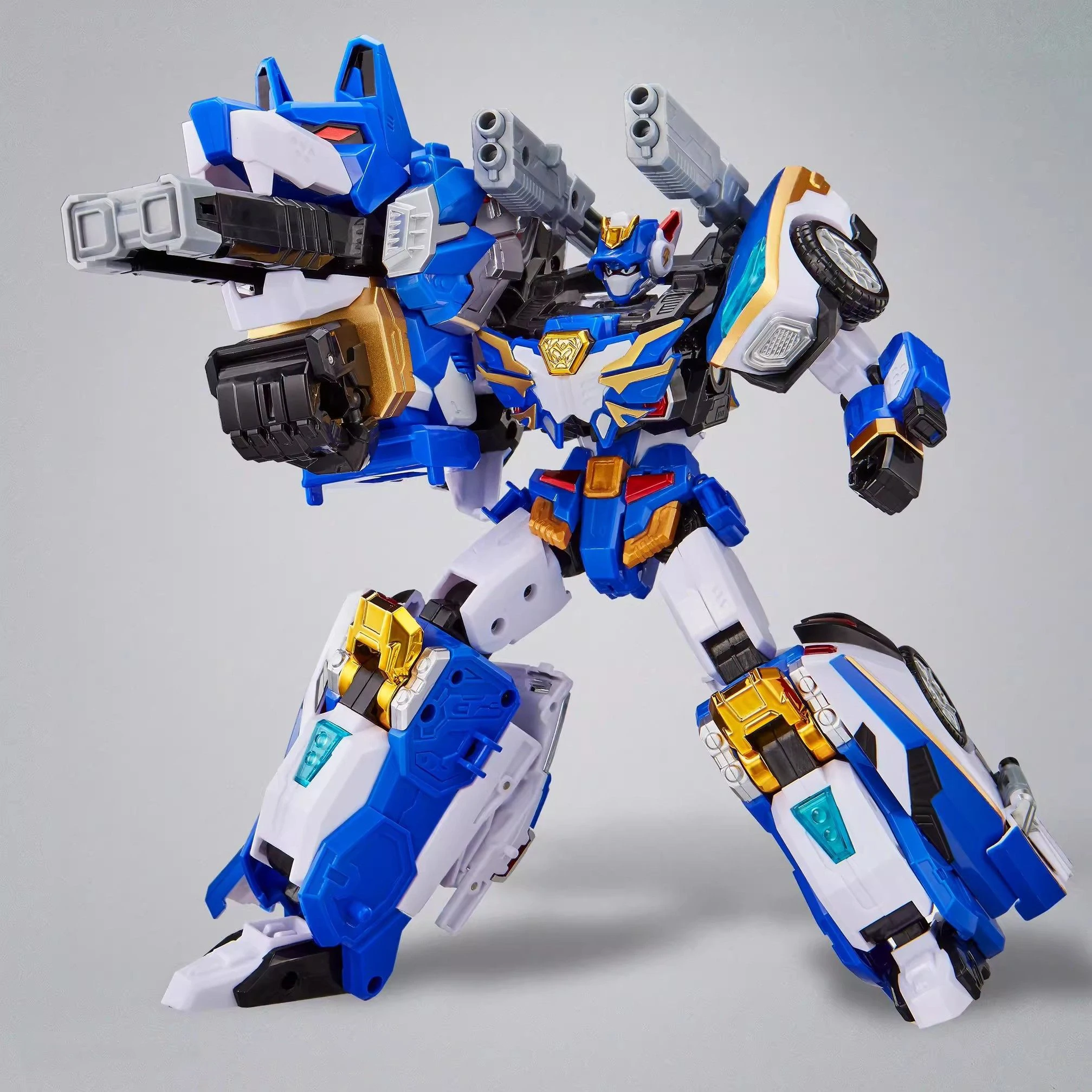 Metall-Kartroboter S BLUE COP W Transformierender Roboter-Trupp Auto-Kart-Spielzeug Actionfigur ABS-Transformationsmodell Kindergeschenk – Detail 2