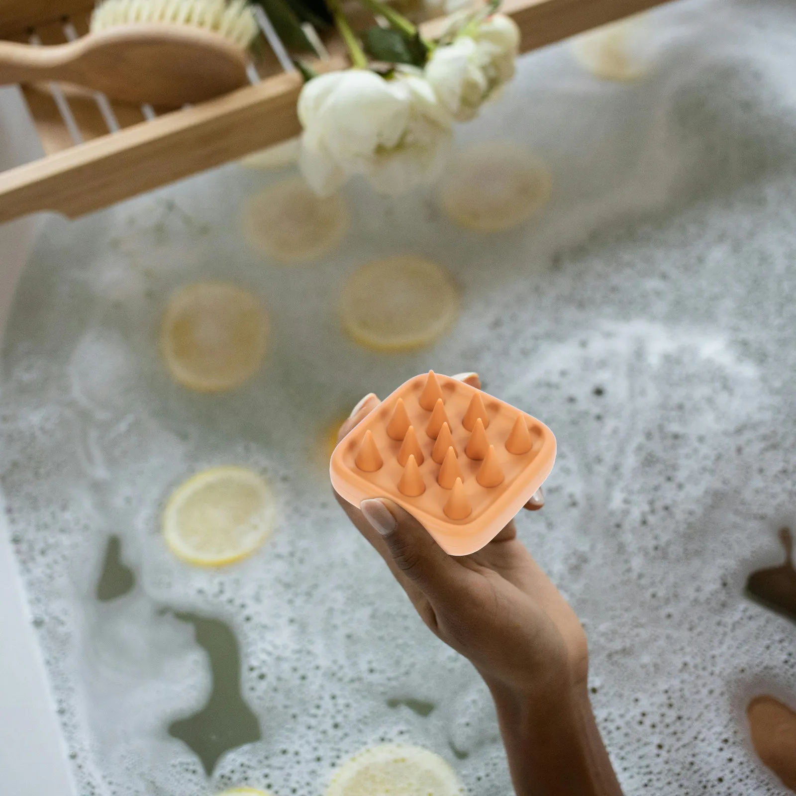 Silicone Scalp Scrubber for Dandruff Deep Cleansing Exfoliating Hair Massage Brush Shower Scalp Massager Lightweight Travel