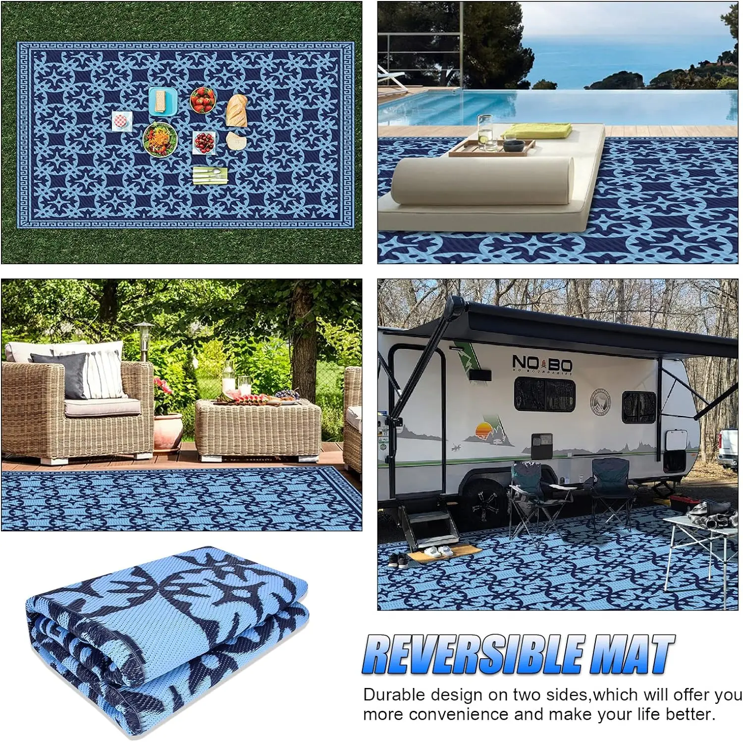 Manufacturers' Durable PP Woven Garden Tent Moisture-proof Prayer Rug Patio Mat Camping Travel Picnics Outdoor Rug