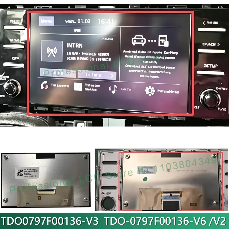 

LMB5F00136 Replacement LCD Display Touch Screen Panel TDO-0797F00136-V6 TDO0797F00136-V3 V2 GPS Navigation For KIAHyundai Radio