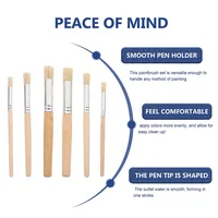 3/6/12/18pcs Stencil Paint Brushes Set Bristle Hair Wooden Handle Perfect for DIY Crafts Watercolor, Oil, and Acrylic Painting 3
