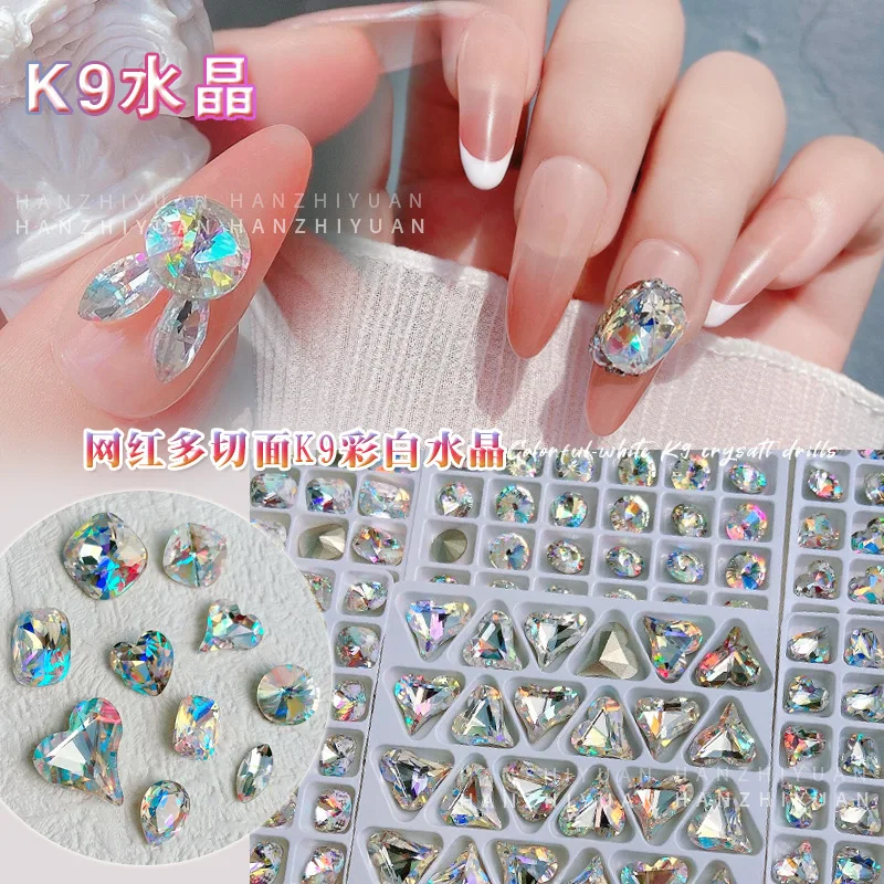 5pcs 네일 라인 석 매력 크리스탈 다이아몬드 컬러 화이트 특수 모양의 네일 쥬얼리 다목적 네일 아트 액세서리