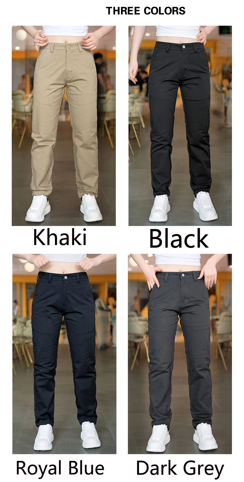 2026 Frühling Herbst Baumwoll-Herrenhose Trendige Vielseitige Elastische Leichte Business-Hose Formelle Schlanke Gerade Hose – Detail 2