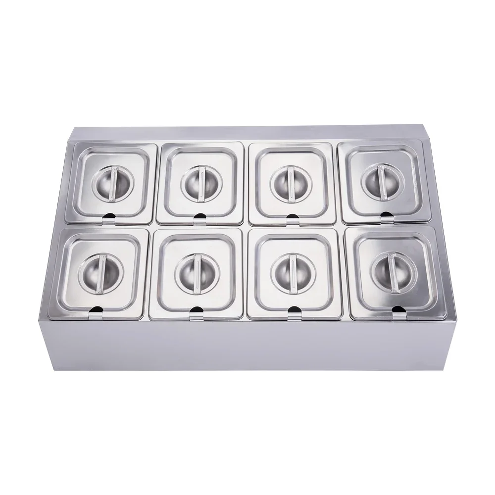 

#2L Commercial Double row stain steel seasoning box Restaurant Canteen Equipment