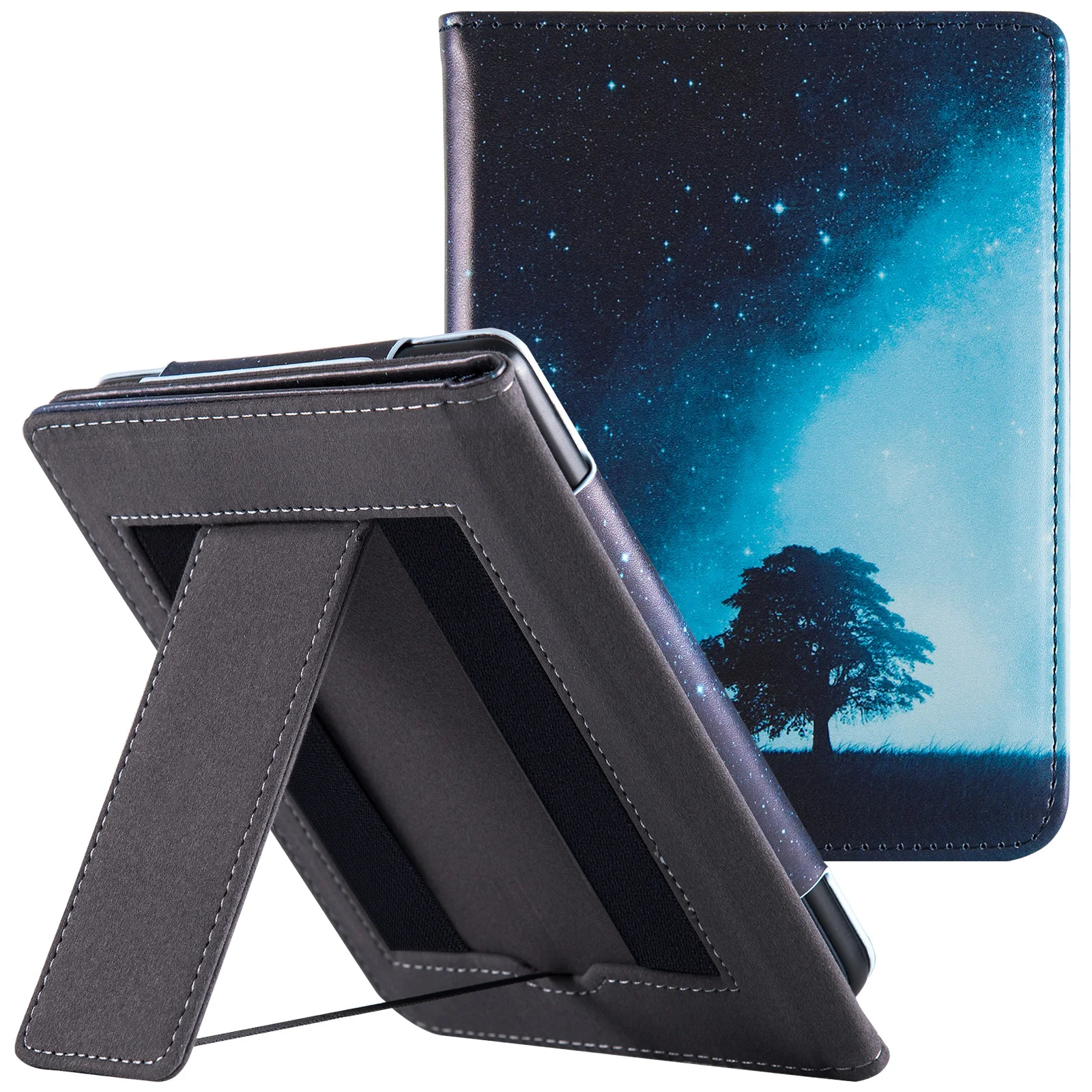 

Stand Case for 6" Tolino Shine Color / Tolino Shine 5 Case with Hand Strap, PU Leather Sleeve Cover with Auto Sleep/Wake