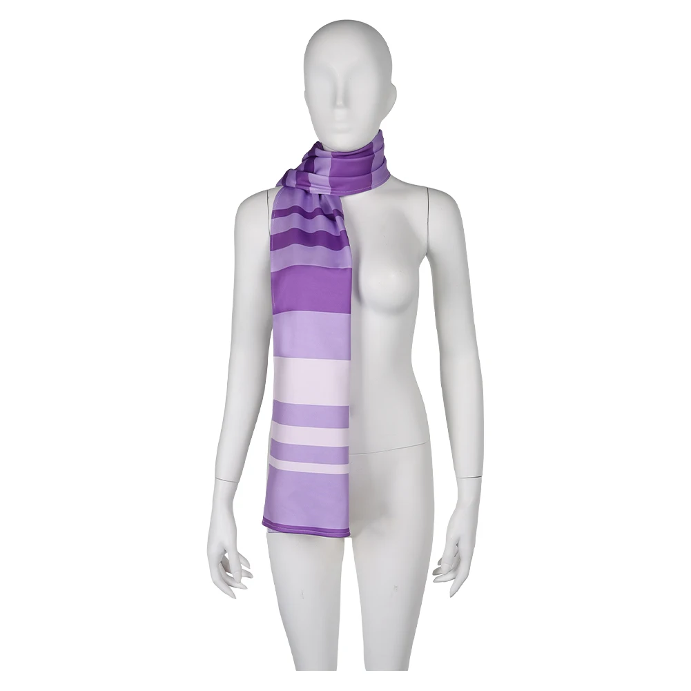 Movie Asha Cosplay Princess Costume Fantasy Neck Scarf Adult Female Roleplay Purple Stripe Scarf Halloween Disguise Props