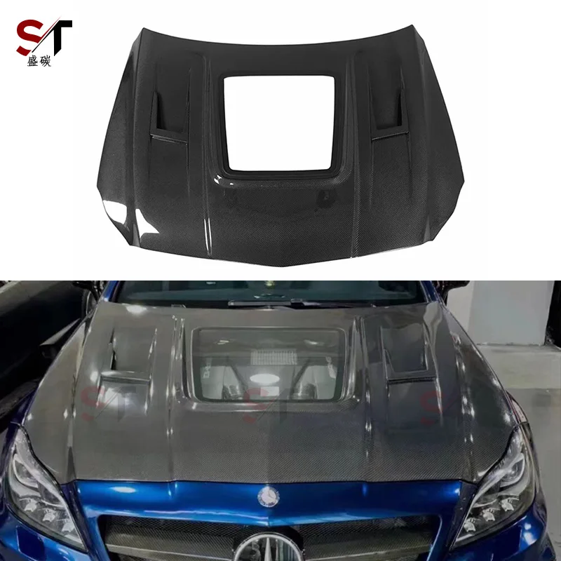 

Подходит для 12-18 Mercedes-Benz CLS63 W213, модернизированная крышка капота из углеродного волокна, передняя крышка, окружающая головная крышка