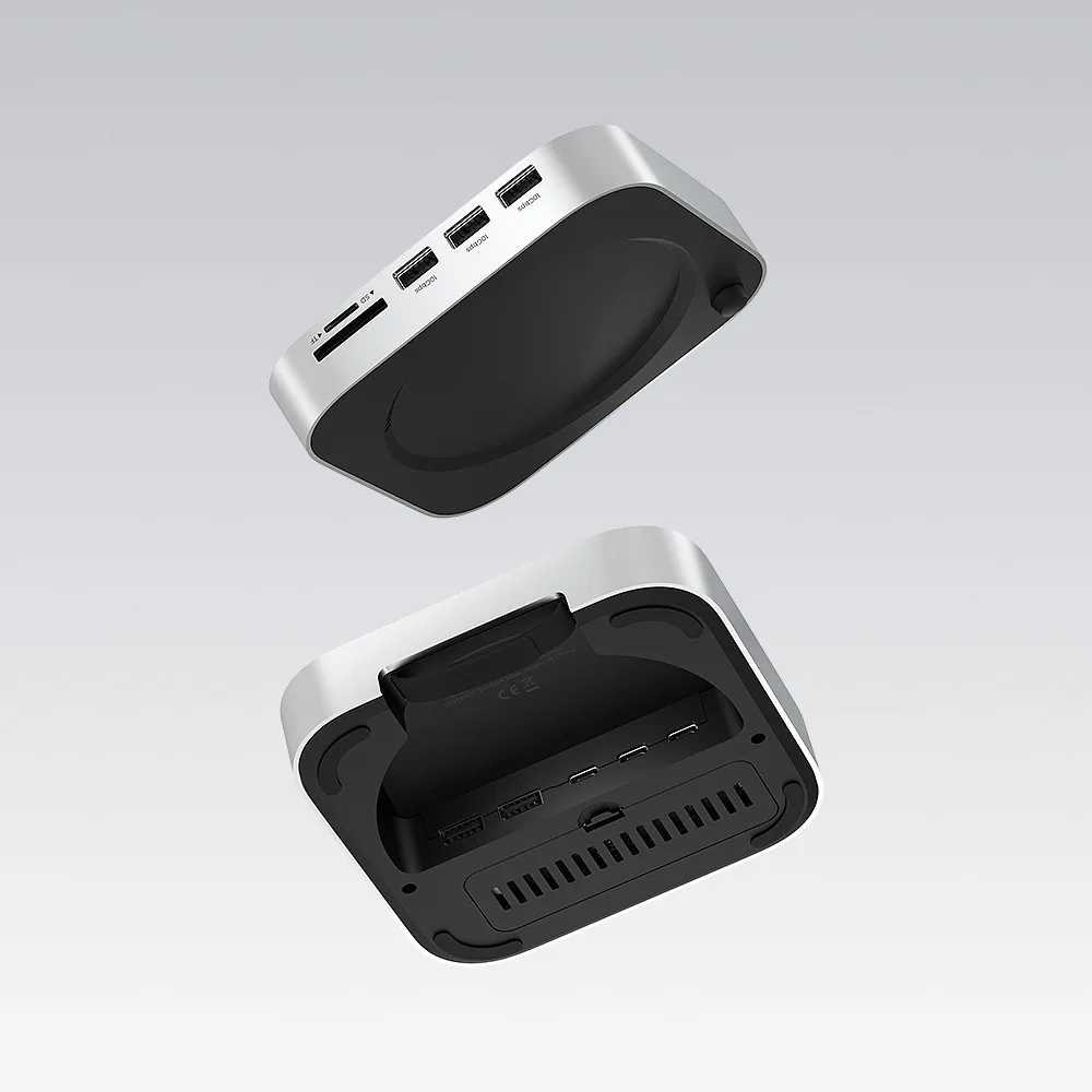 

Двухканальная док-станция USB-концентратора для Mac Mini M4 M4 Pro M.2 NVMe SSD 4 ТБ Макс. 10 Гбит/с USB-A Порты SD&TF USB-разветвитель Док-станция