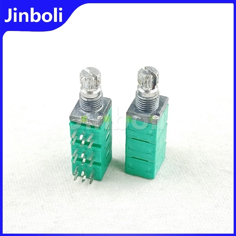 2PCS 09 Type 6 Link B1K B50K Amplifier Audio multi-channel High And Bass Volume Potentiometer 18Pins Flower Shaft 12mm