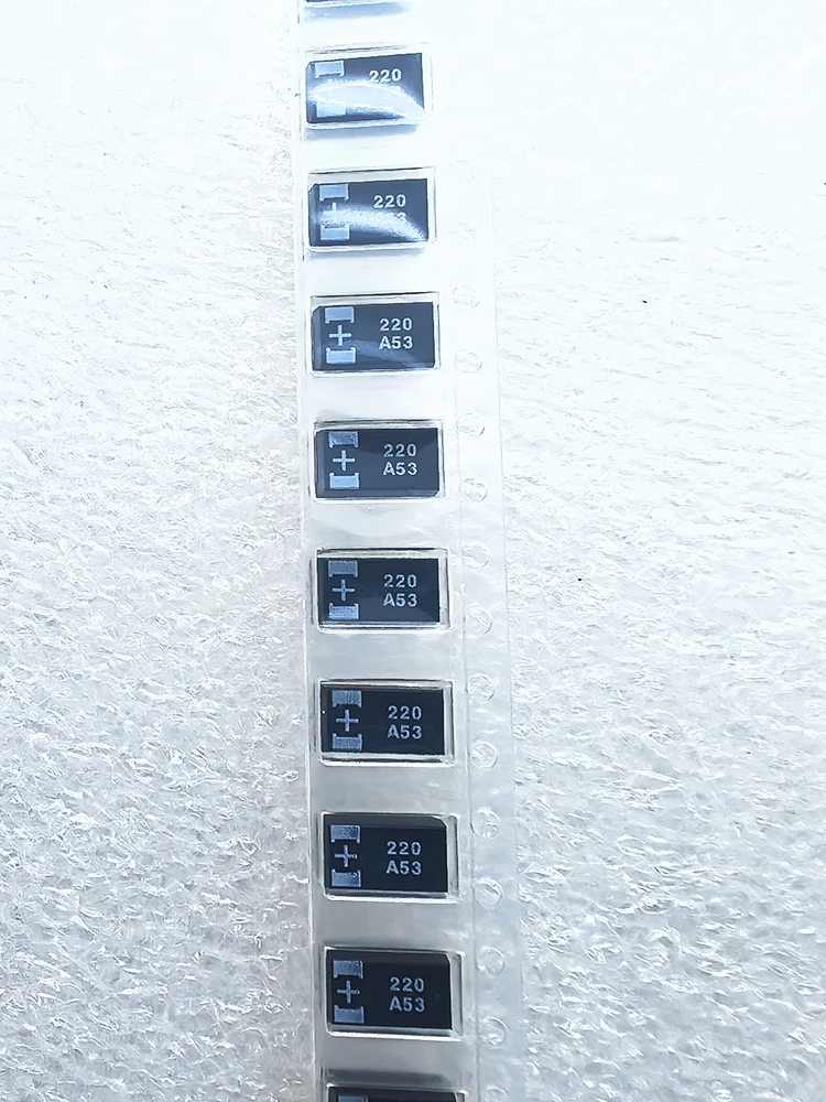 10pcs ใหม่ 10TPB220M ตัวเก็บประจุแทนทาลัมโพลิเมอร์ 10v 220uF E 7343 ประทับตรา 220 A53