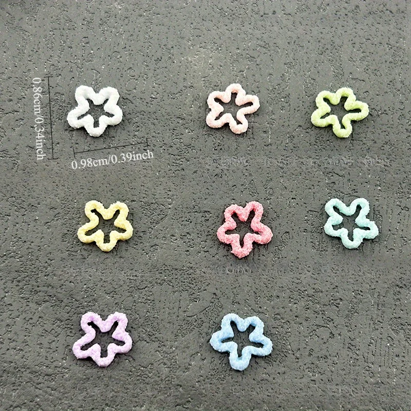 50/100 Uds. Flor hueca Irregular luminosa joyería artística para uñas accesorios de resina usando funda de teléfono para uñas horquilla accesorios Diy