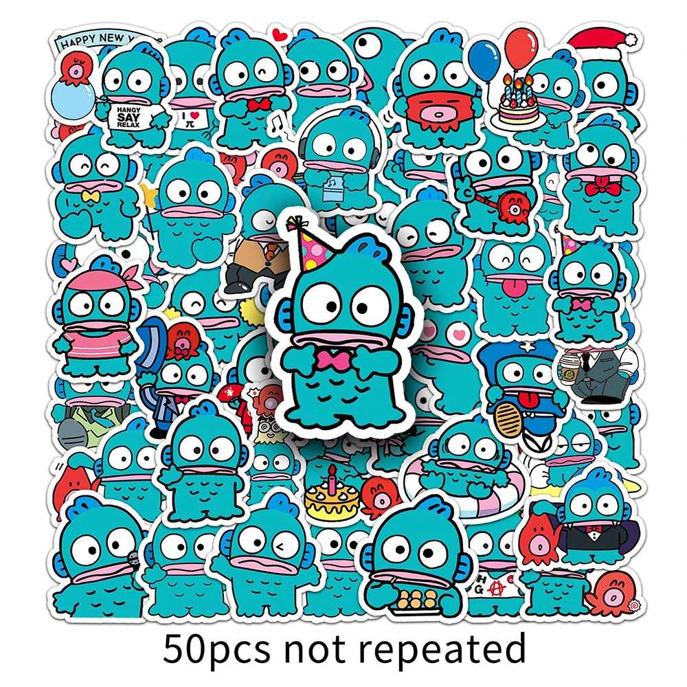 10/30/50PCS Sanrio Hangyodon Stickers Cute Cartoon Decoration DIY Notebook Skateboard Phone Laptop Fridge Bike Wall Decals Toys