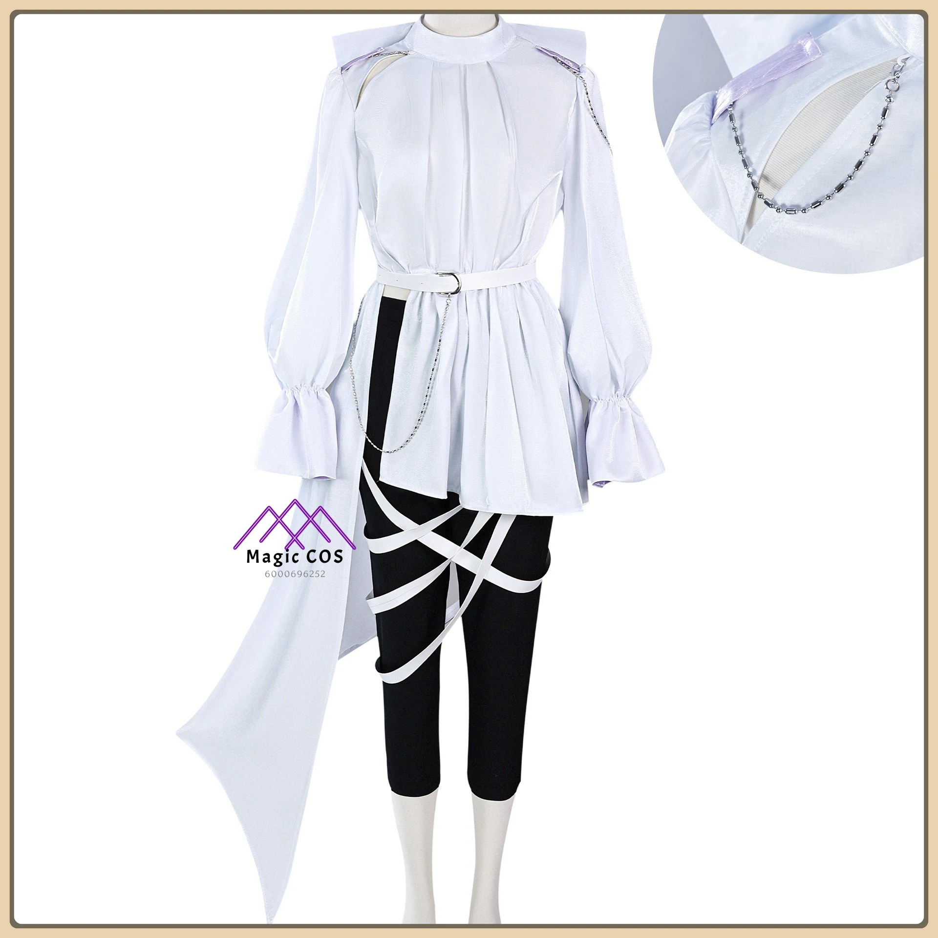 

Alien Stage Luka Role Playing White Stage Uniform Wig Socks Boot Covers Full Set Cosplay Costume for Halloween Party Suit