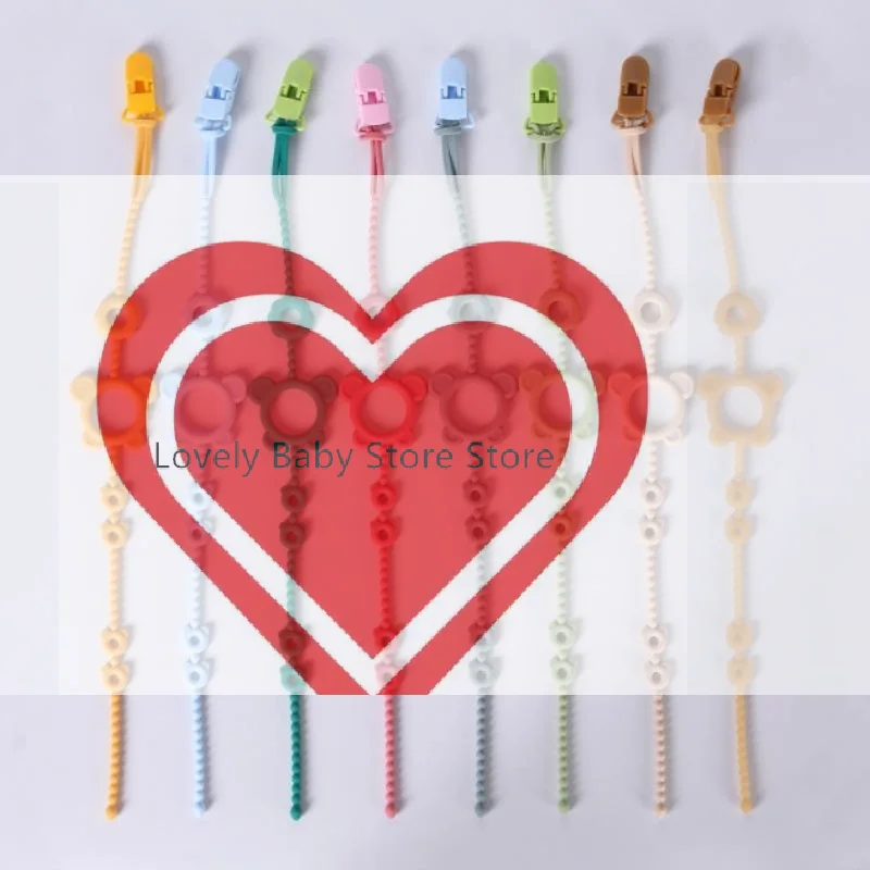 【BS】Silicone Anti Fall Teether Chain Baby Teething Stick Toy Anti Loss Rope Soother Pacifier Accessories
