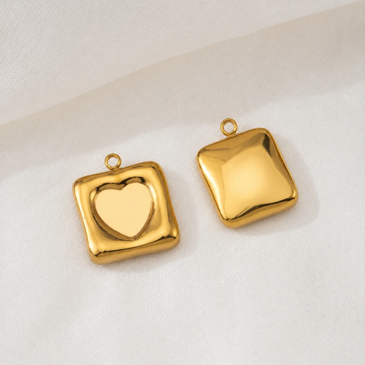5 Stück Edelstahl-Anhängerrohlinge (rund, oval, quadratisch) für DIY-Charm-Halsketten und Schmuckherstellung – Detail 3