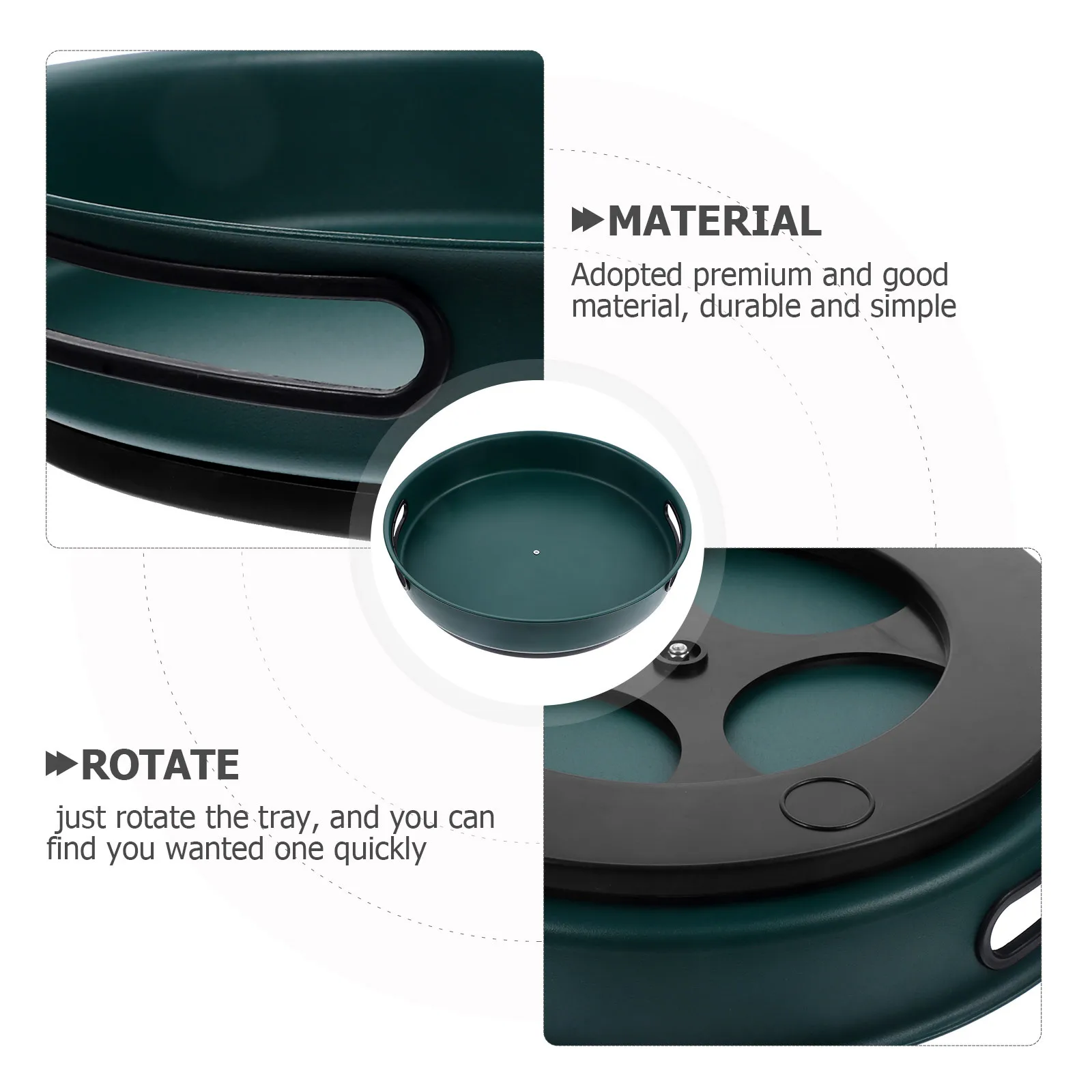 

Stainless Steel Condiment Storage Tray Rotating Kitchen Organizer for Spices Bottles Countertop Cabinet Use Rotating Stand