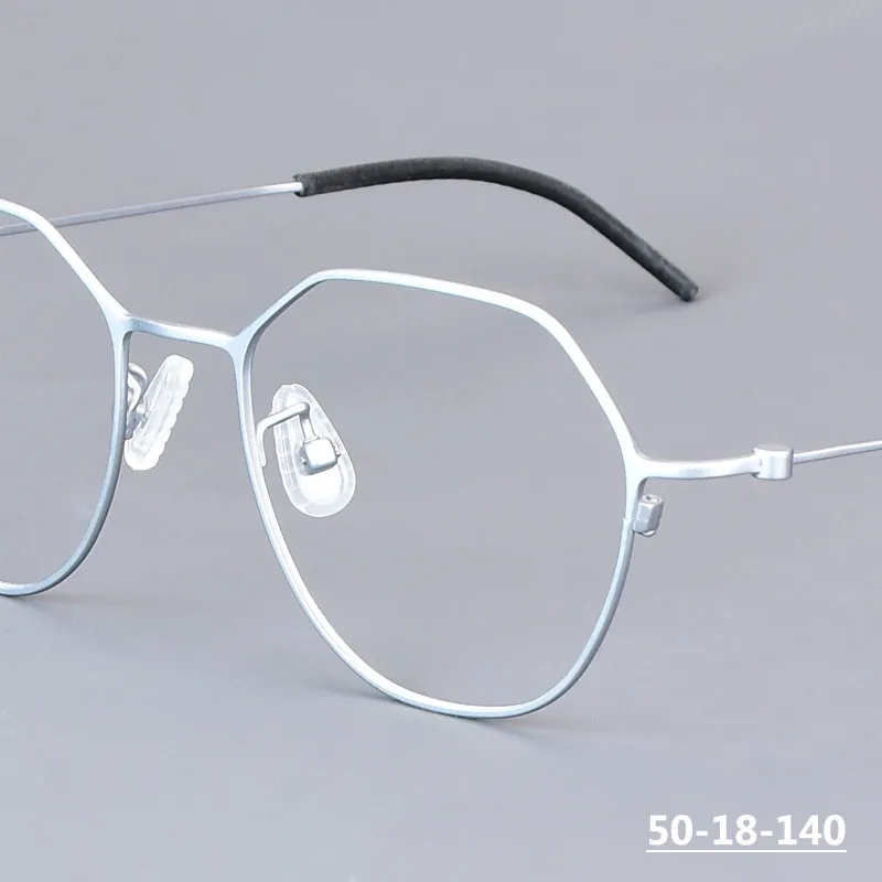 

Pure Titanium Polygon Thin Rim Glasses Frame Men Women Irregular Square Design Handmade Eyeglasses Ultralight Eyewear Spectacles