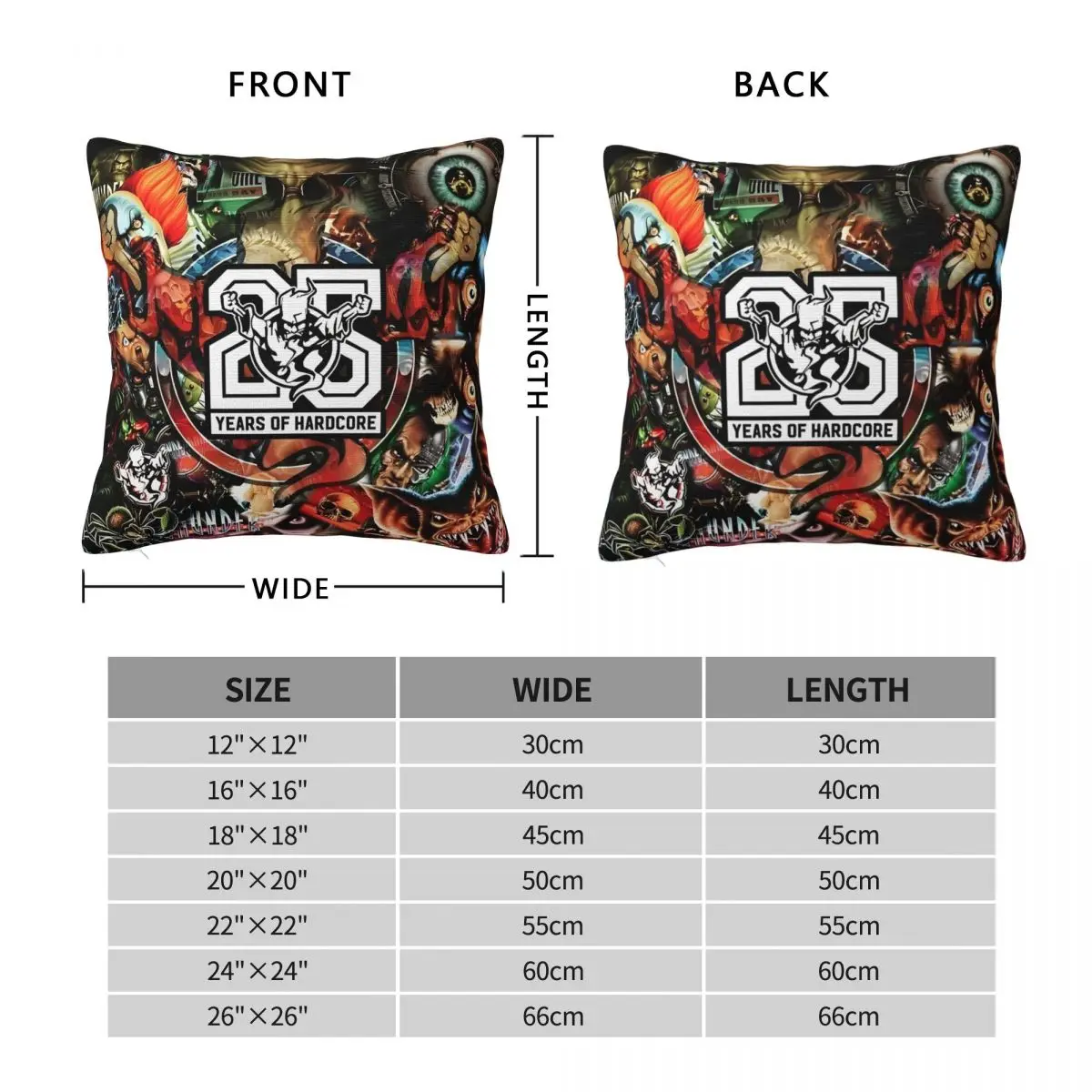 Thunderdom Hardcore Wizard Music Square Pillow Case Cushion Cover Customized Zippered Decor Pillowcase for Sofa 40x40cm