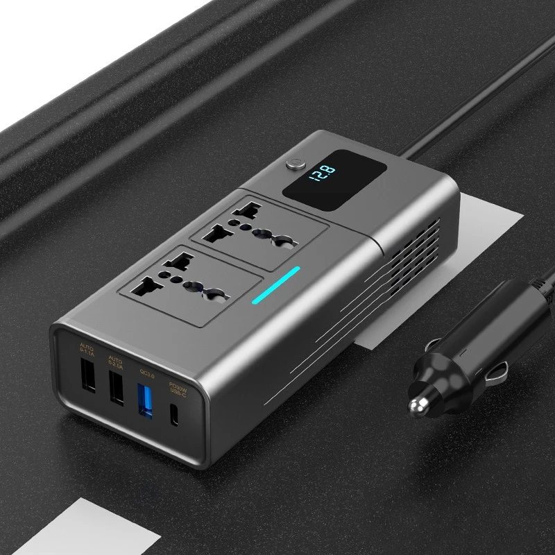 200W Power Inverter DC12V to AC220V Multifunctional Power Converter Universal Socket Auto Accessories