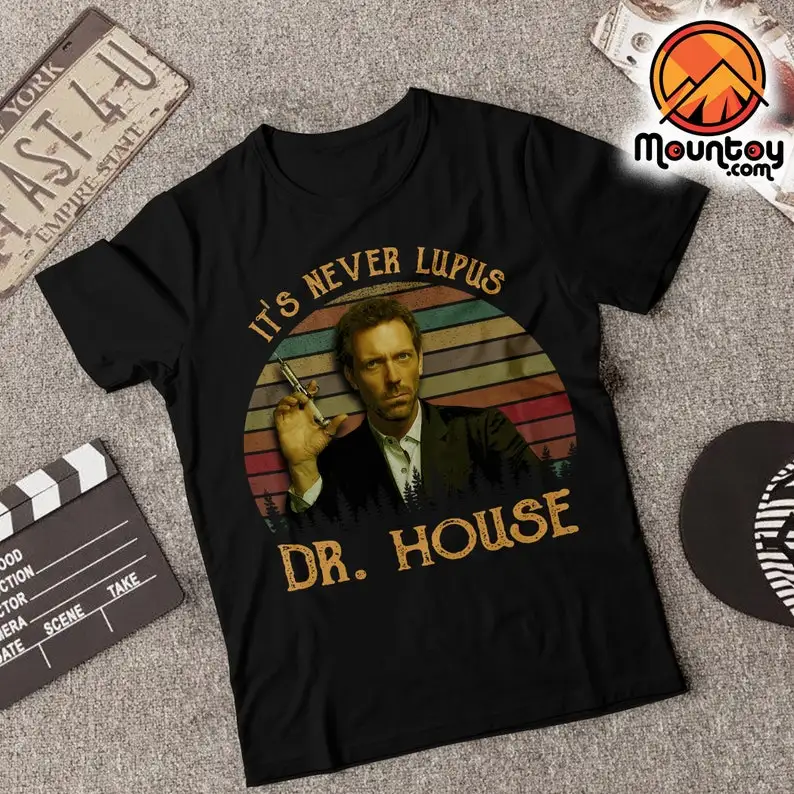 Camiseta vintage It's Never Lupus Dr House, camiseta con cita de películas, camiseta de programa de televisión