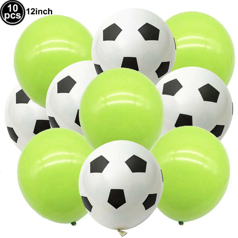 1set voetbalballonnen 12 inch voetbalballon groen confetti feest latex ballonnen baby shower jongen voetbal verjaardag feestartikelen