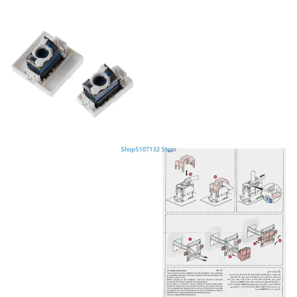 

87HD Ethernet Wall Plate, Keystone Wall Plate with RJ45 Keystone Coupler insert, Female to Female Cat6 Keystone