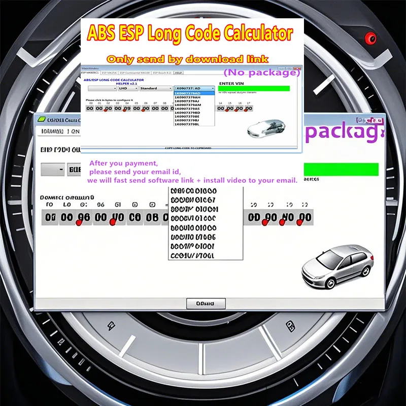 

ABS ESP Long Code Calculator Car Maintenance Tools obd2 scanner Software Helper MK60EC1 ABS ESP Long Code Calculator software