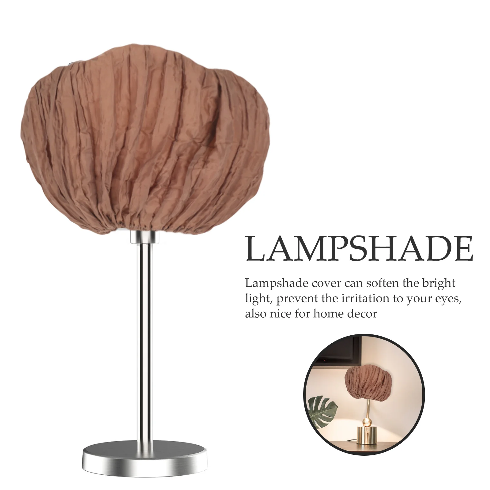 Lamp Shade Cover Washable Fabric Topper For Table Floor Lamp, Softens Light, Durable Modern Design, Easy Install