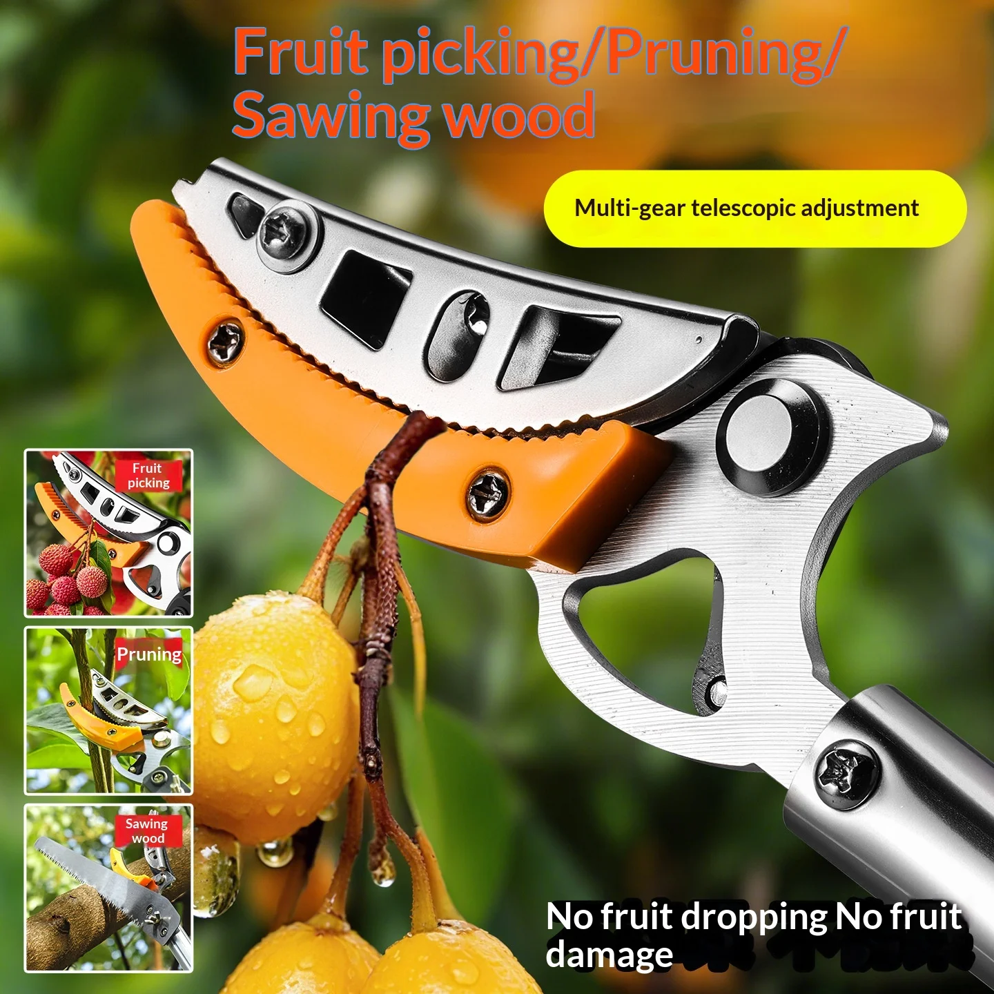 

Long Reach Telescopic Fruit Picker Shears | No Climbing! Safe Harvest for Litchi, Longan & Mango