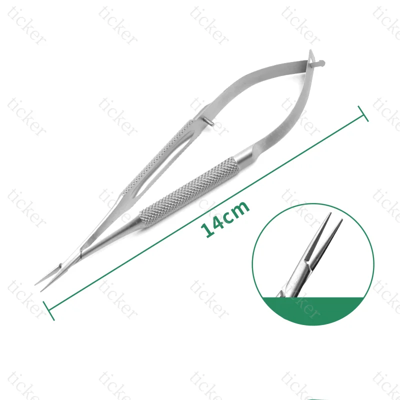 Castroviejo Needle forceps Straight/Curved 12.5cm-18cm for Dental forceps Orthodontic Implant tool