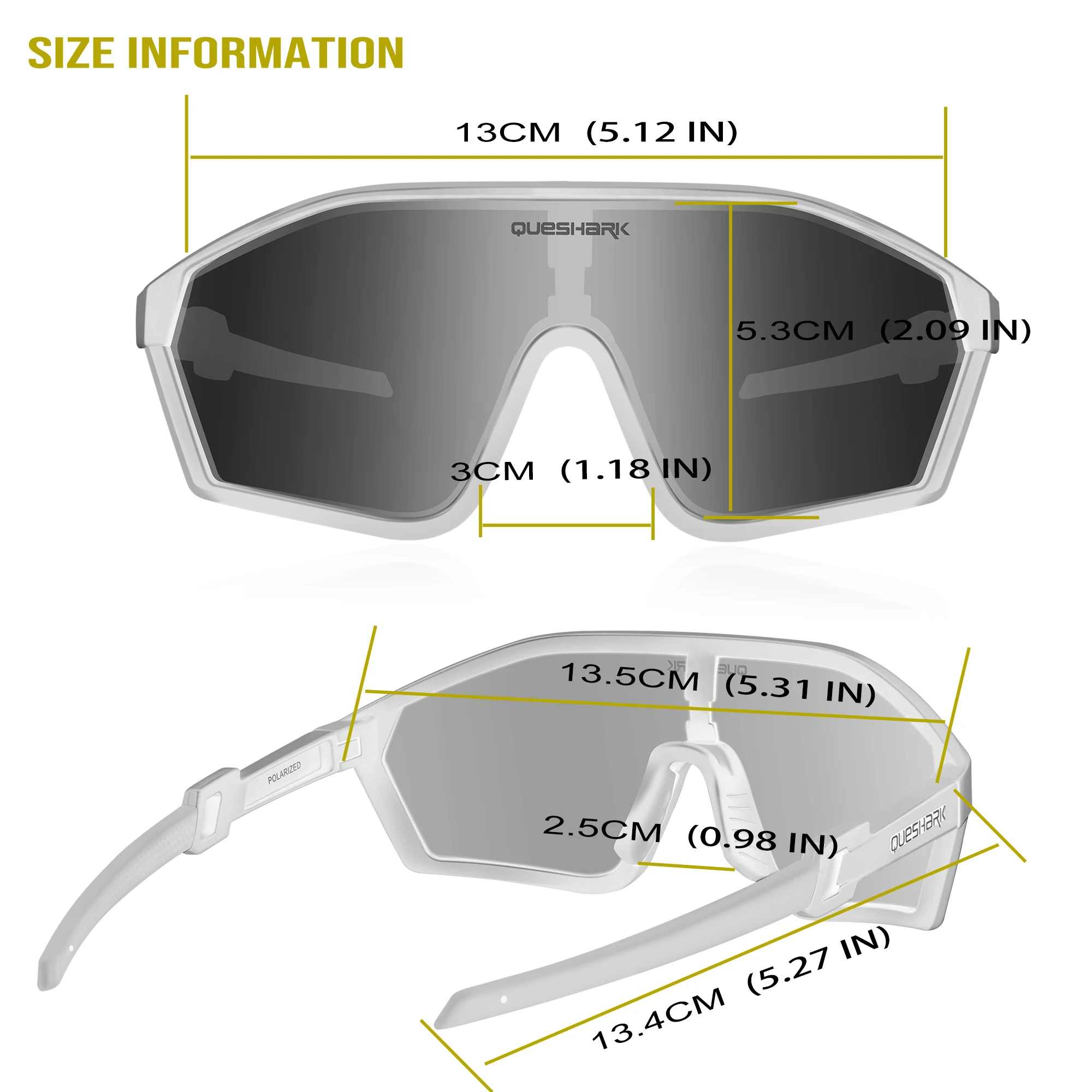 QUESHARK Men Women Polarized Mirror 9 Colors Cycling Sunglasses Set Outdoor Sports Camping Hiking Climbing Fishing Glasses QE59